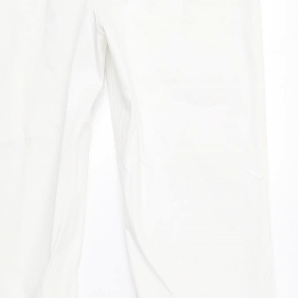 Zara Womens White   Trousers  Size 14 L32 in