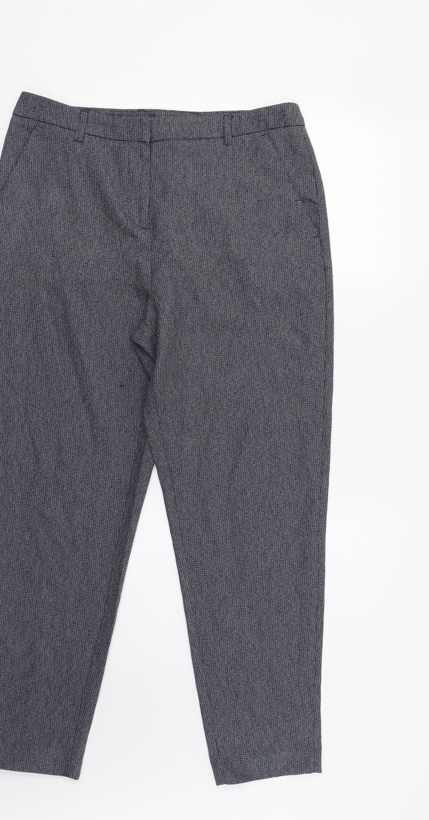 TU Womens Blue Check  Dress Pants Trousers Size 14 L29 in