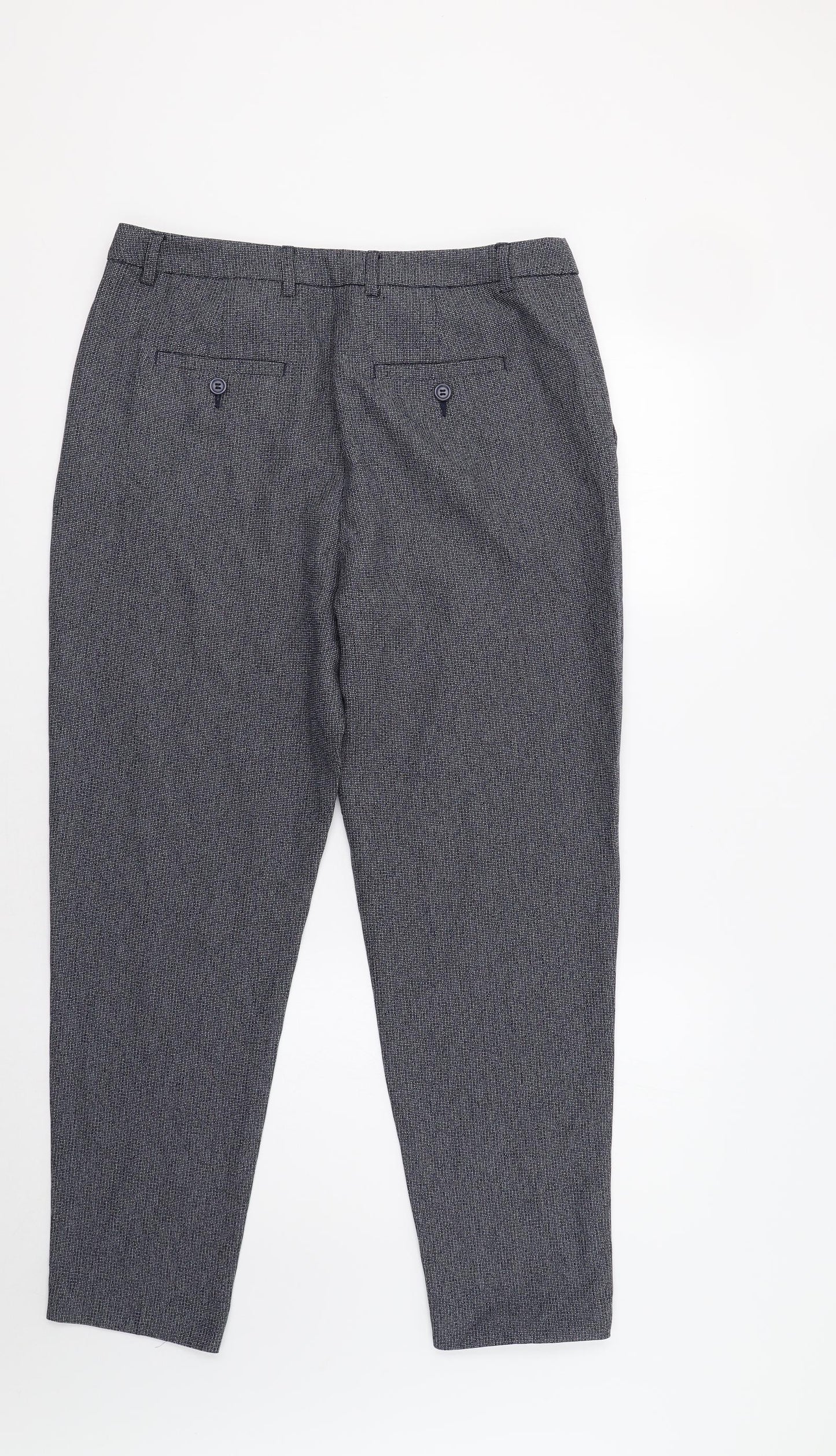 TU Womens Blue Check  Dress Pants Trousers Size 14 L29 in