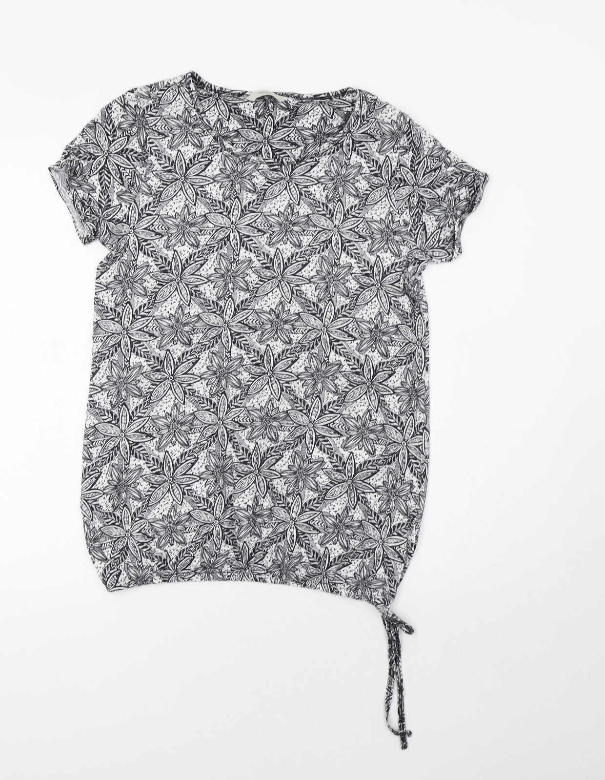 George Womens Black Floral  Basic Blouse Size 12