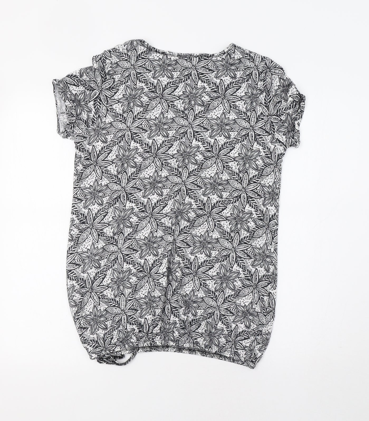 George Womens Black Floral  Basic Blouse Size 12