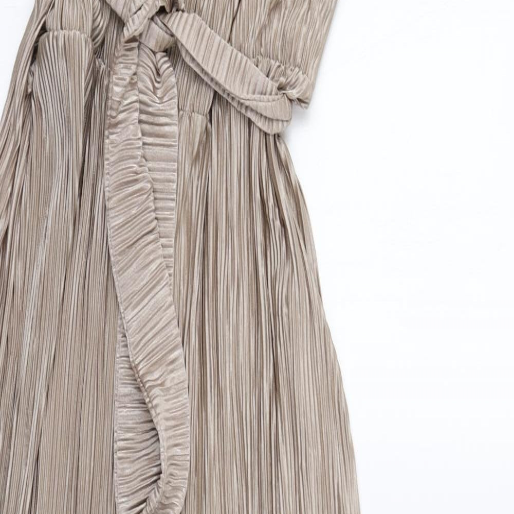 Boohoo Womens Beige   Jumpsuit One-Piece Size 20