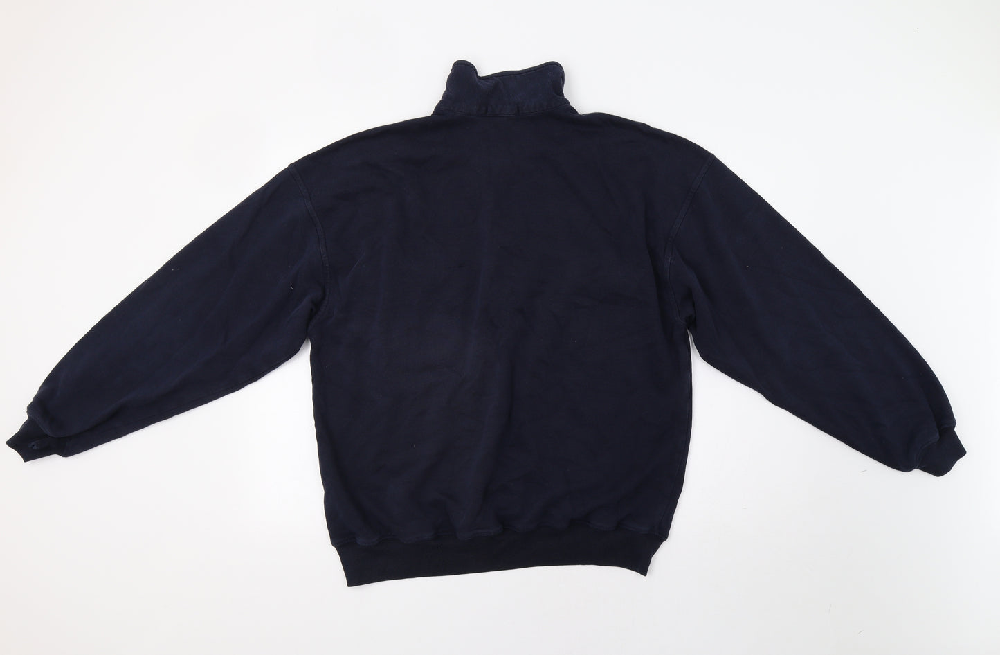M&S Mens Blue   Henley Hoodie Size L