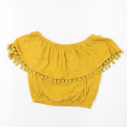 Primark Womens Yellow   Cropped Blouse Size 6