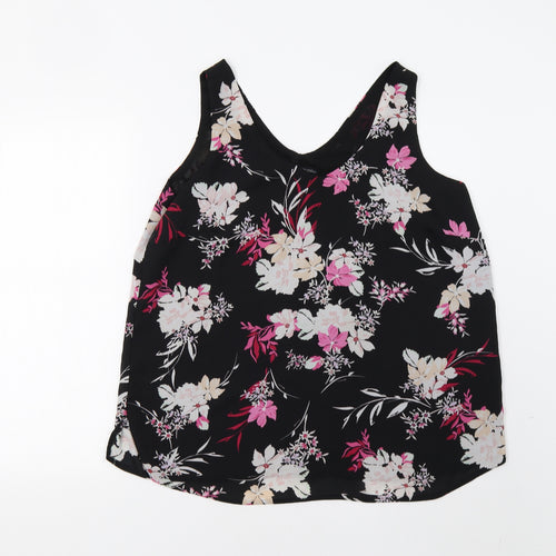 Capsule  Womens Black Floral  Tunic Tank Size L