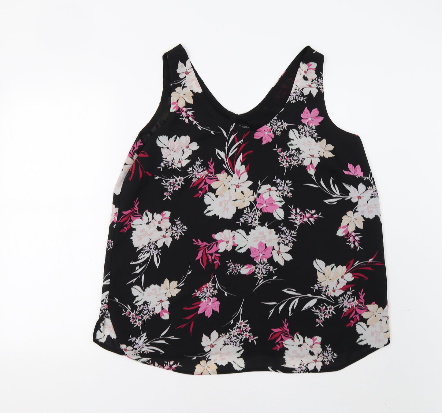 Capsule  Womens Black Floral  Tunic Tank Size L