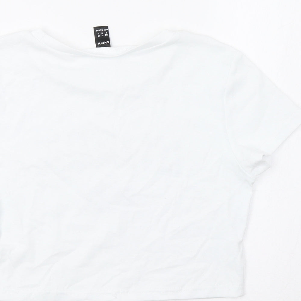 SheIn Womens White   Cropped T-Shirt Size S  - USA