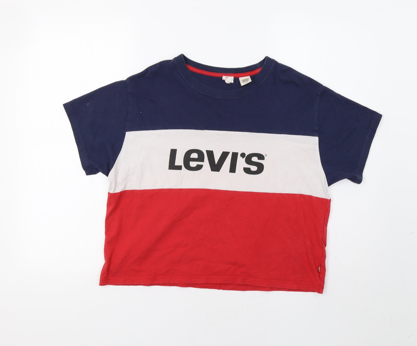 Levi's Womens Red Colourblock  Cropped T-Shirt Size S