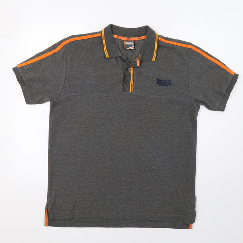 Lonsdale Mens Grey    Polo Size S