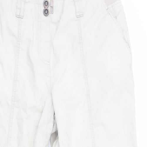 BM Womens Beige   Cropped Trousers Size 12  - elasticated back