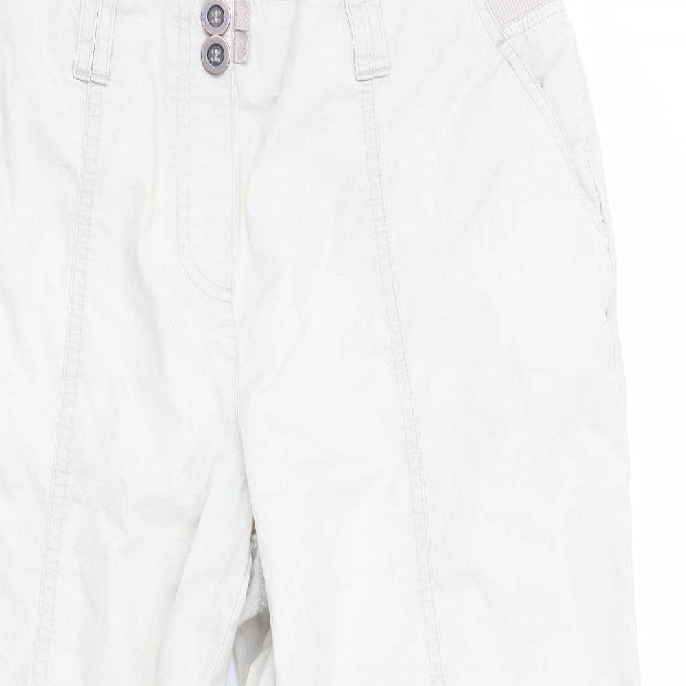 BM Womens Beige   Cropped Trousers Size 12  - elasticated back