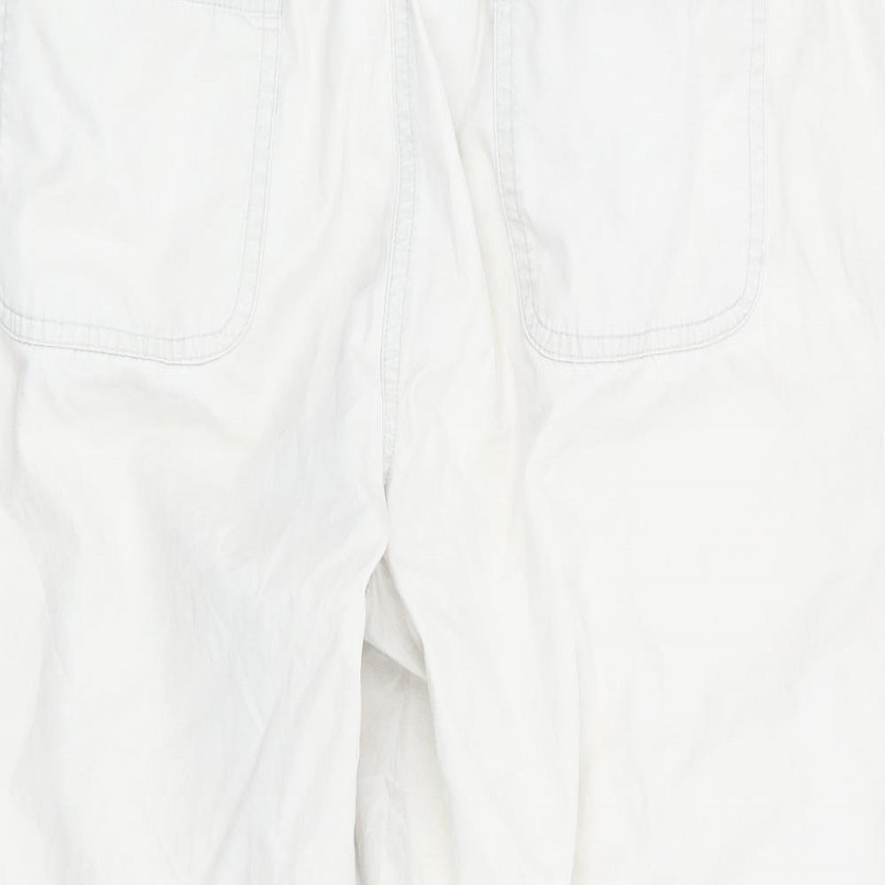 BM Womens Beige   Cropped Trousers Size 12  - elasticated back