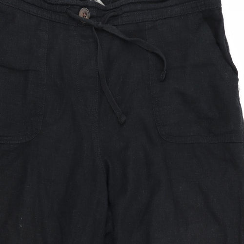George Womens Black   Cropped Trousers  L20 in - Linen Look trousers