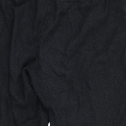 George Womens Black   Cropped Trousers  L20 in - Linen Look trousers