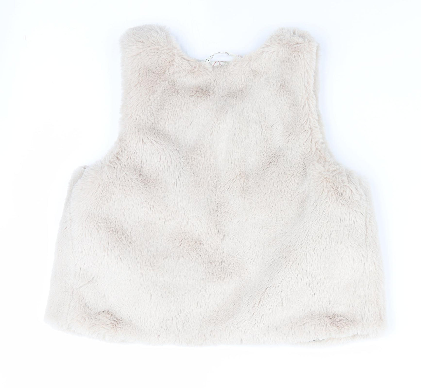 H&M Girls Beige   Gilet Waistcoat Size 7-8 Years  - Faux Fur texture