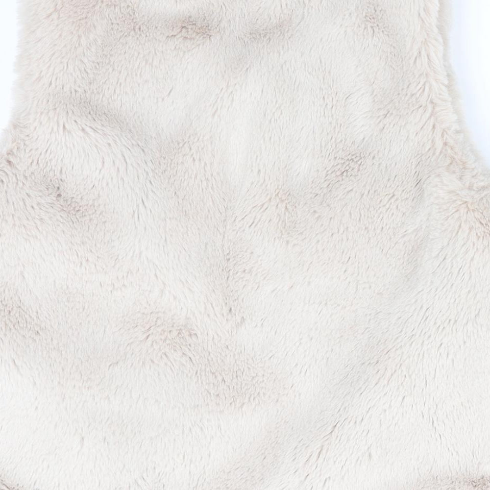 H&M Girls Beige   Gilet Waistcoat Size 7-8 Years  - Faux Fur texture