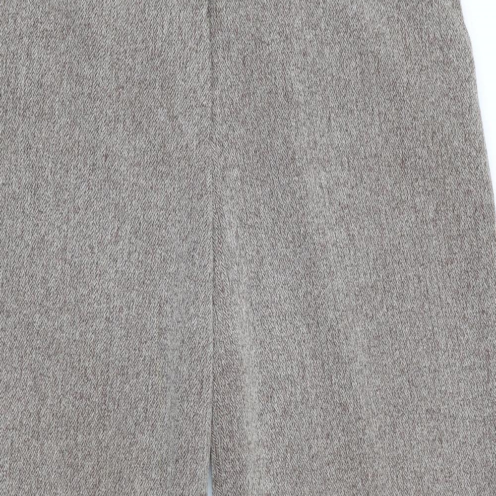 Bonmarché Womens Brown Herringbone  Trousers  Size 18 L28 in