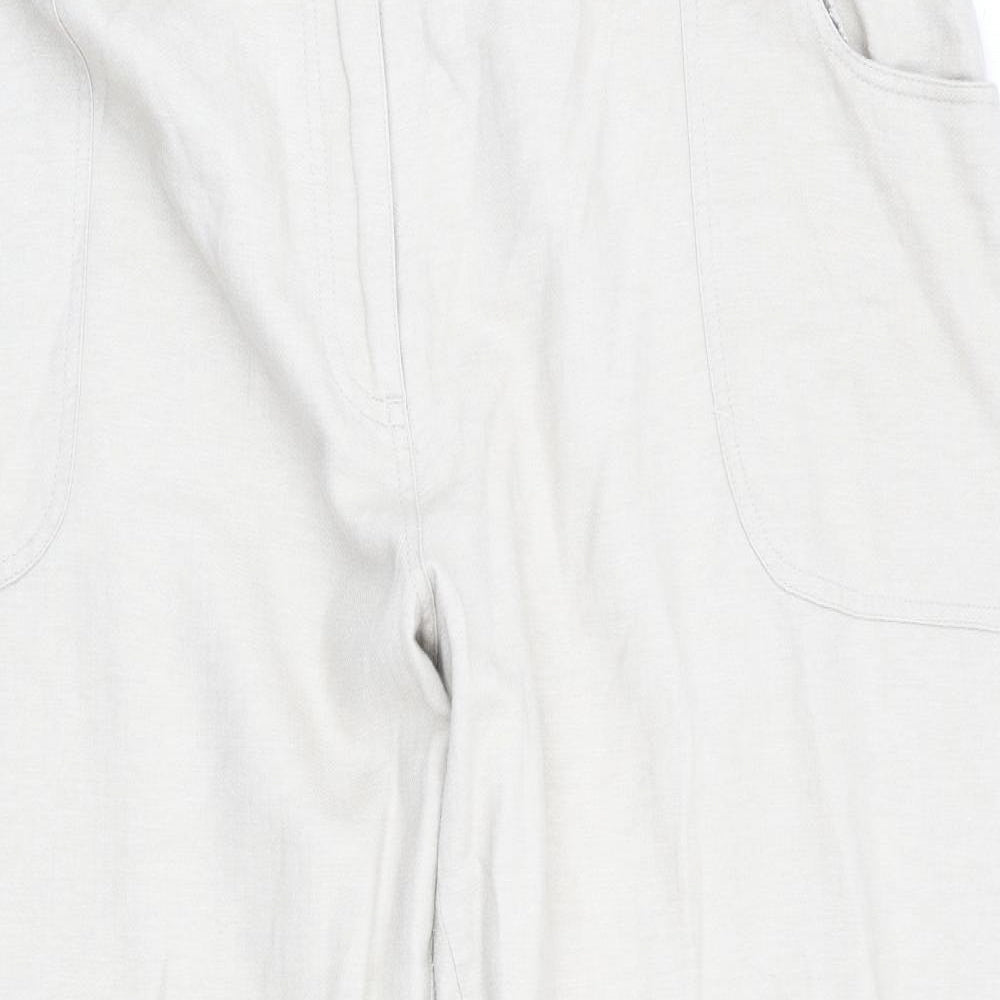 Secret Womens Beige   Cropped Trousers Size 20 L24 in - Linen Look trousers