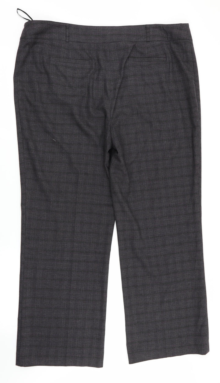 CC Womens Purple Check Dress Pants Trousers Size 18 L28 in