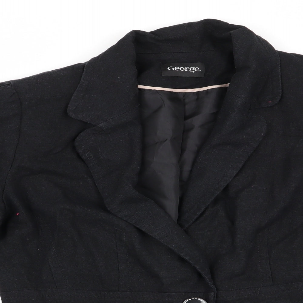 George Womens Black   Jacket  Size 10  - Linen Look Jacket