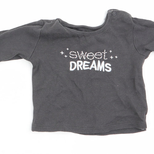 Primark Boys Grey Solid   Pyjama Top Size 6-9 Months  - Sweet Dreams