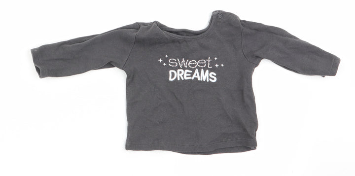 Primark Boys Grey Solid   Pyjama Top Size 6-9 Months  - Sweet Dreams