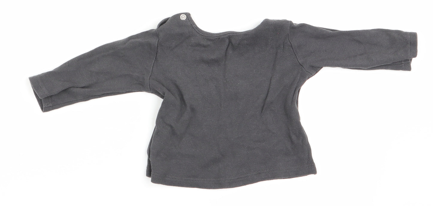 Primark Boys Grey Solid   Pyjama Top Size 6-9 Months  - Sweet Dreams
