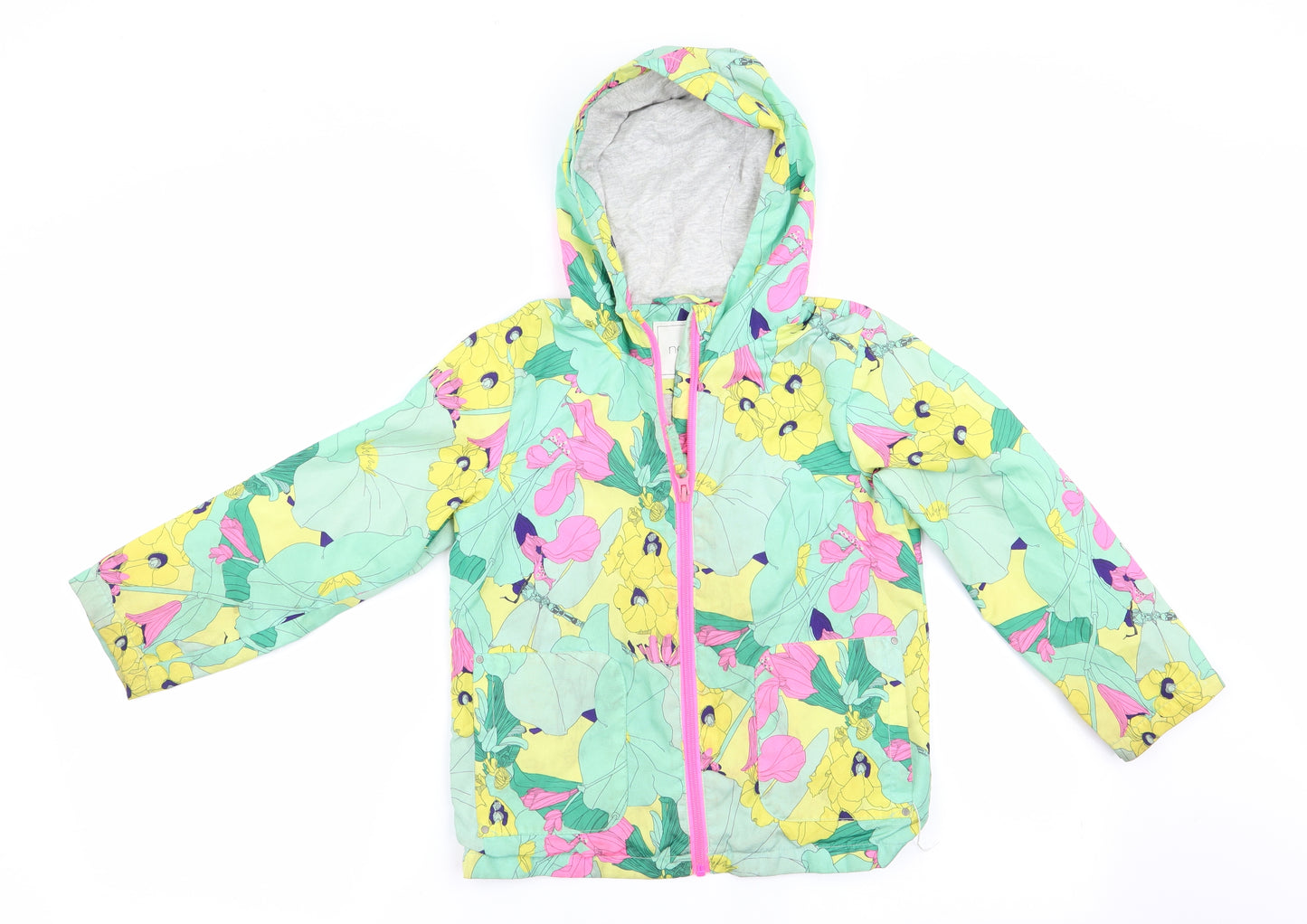 NEXT Girls Green Floral  Parka Coat Size 5-6 Years