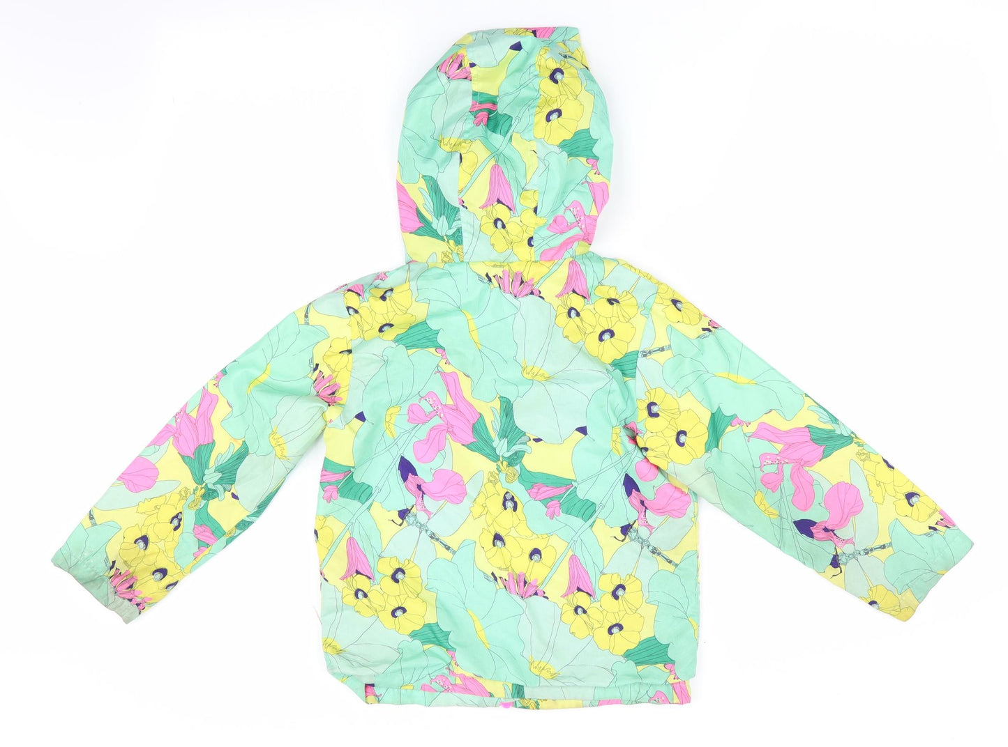 NEXT Girls Green Floral  Parka Coat Size 5-6 Years