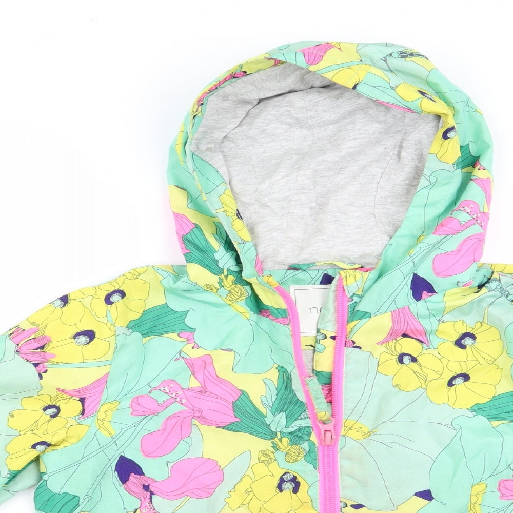 NEXT Girls Green Floral  Parka Coat Size 5-6 Years