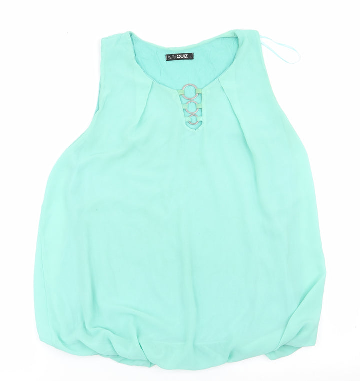 Quiz Womens Green Basic Blouse Size L