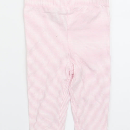 George Girls Pink Striped  Jogger Leggings Size 3-6 Months