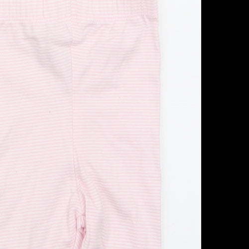George Girls Pink Striped  Jogger Leggings Size 3-6 Months