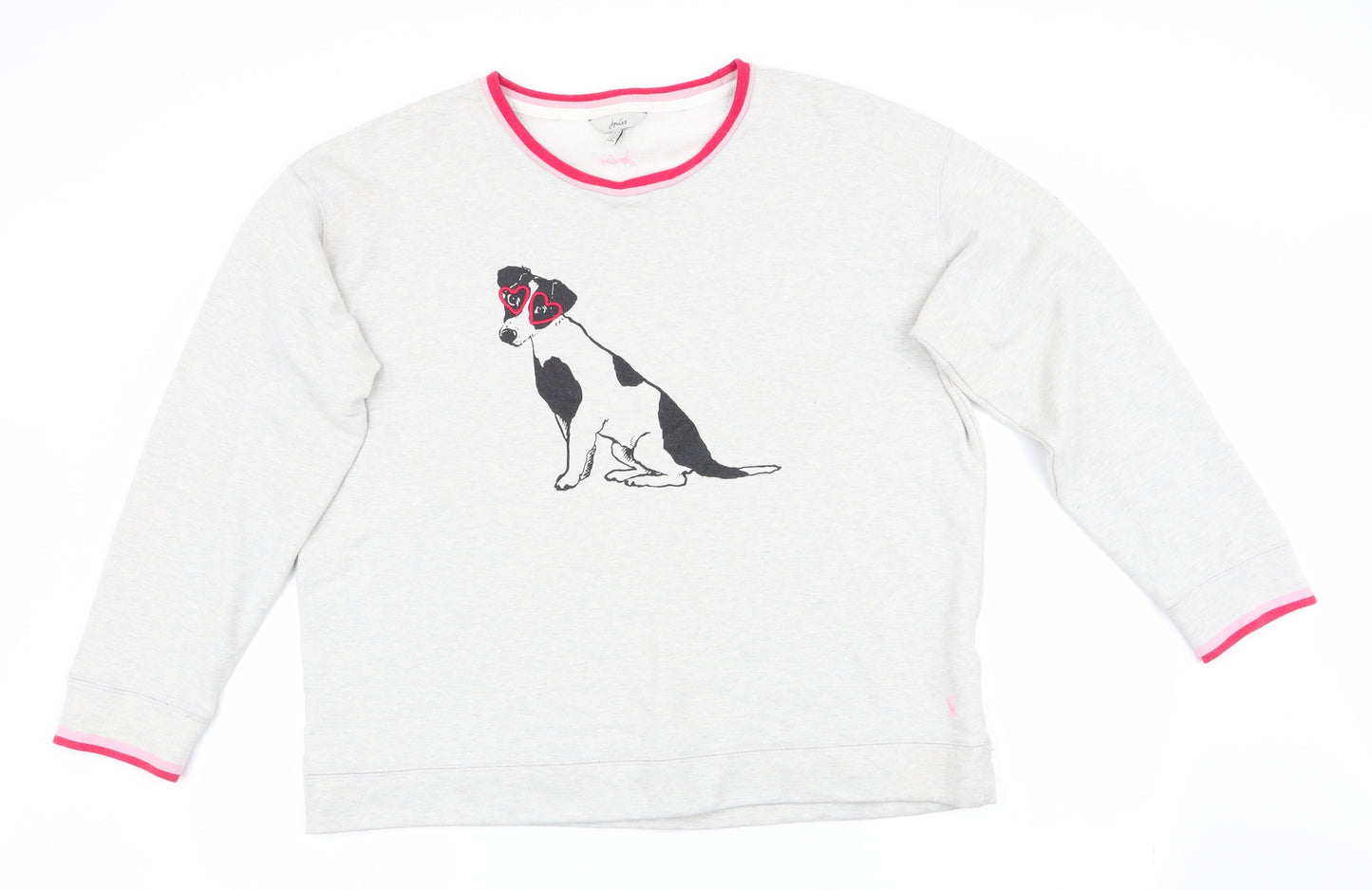 Joules Womens Grey Animal Print  Pullover Sweatshirt Size 18  - Dog