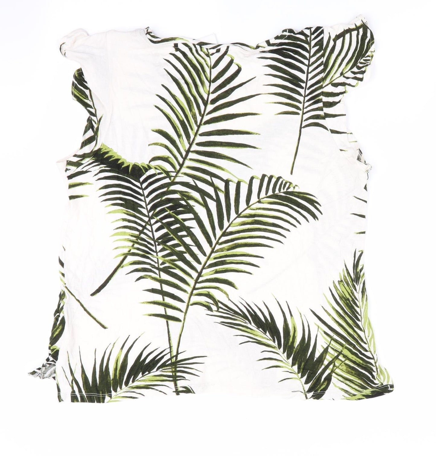 H&M Womens Ivory Floral  Basic T-Shirt Size M