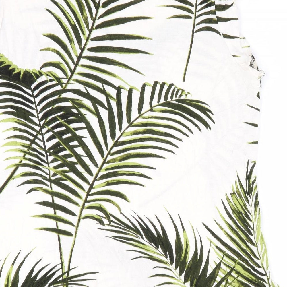 H&M Womens Ivory Floral  Basic T-Shirt Size M
