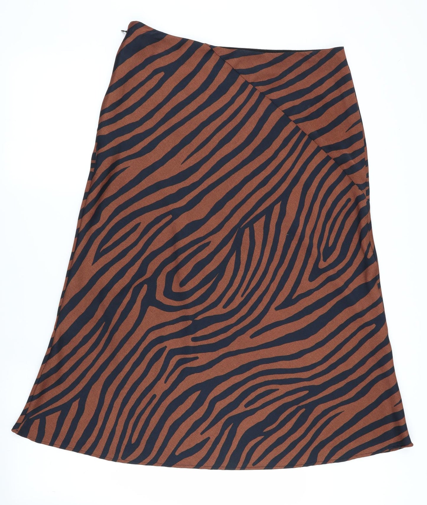 NEXT Womens Brown Animal Print  Flare Skirt Size 14  - Side Zip