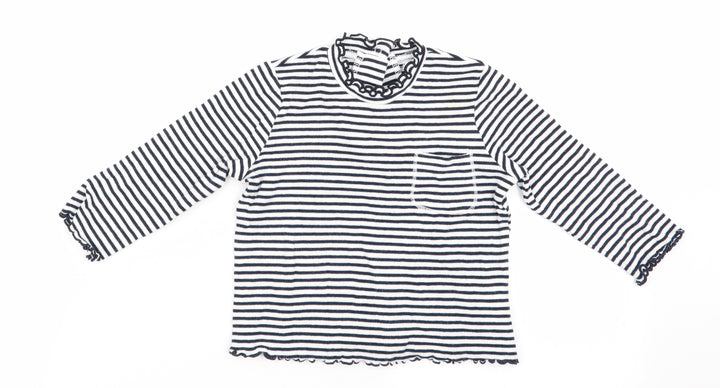 FR Girls Blue Striped  Basic T-Shirt Size 18-24 Months