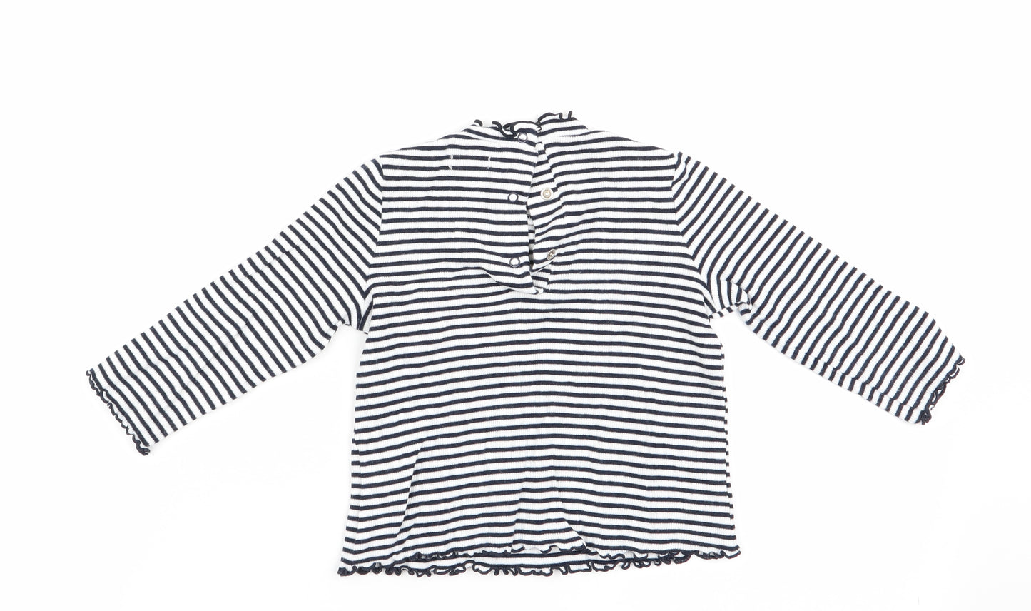 FR Girls Blue Striped  Basic T-Shirt Size 18-24 Months