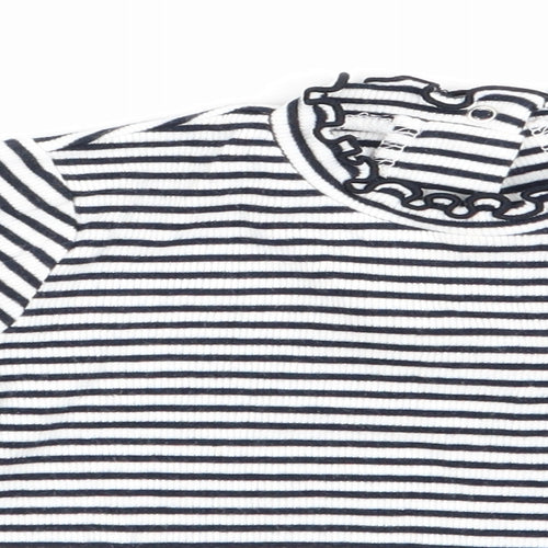 FR Girls Blue Striped  Basic T-Shirt Size 18-24 Months