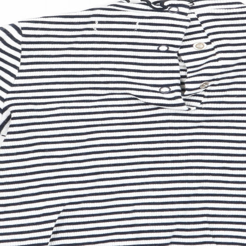 FR Girls Blue Striped  Basic T-Shirt Size 18-24 Months
