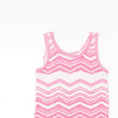 Matalan Girls White Striped  Basic Tank Size 13 Years