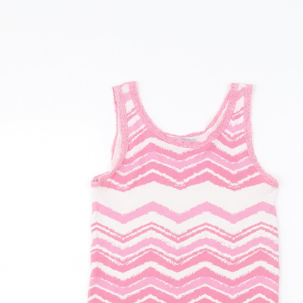 Matalan Girls White Striped  Basic Tank Size 13 Years