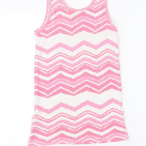 Matalan Girls White Striped  Basic Tank Size 13 Years