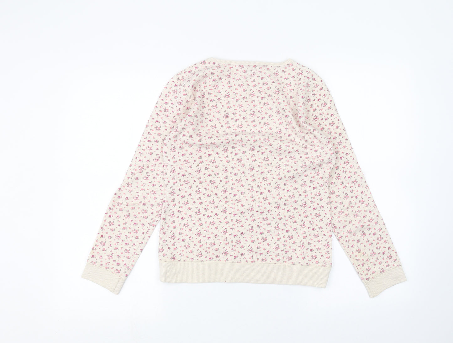 F&F Girls White Floral  Pullover Jumper Size 12-13 Years
