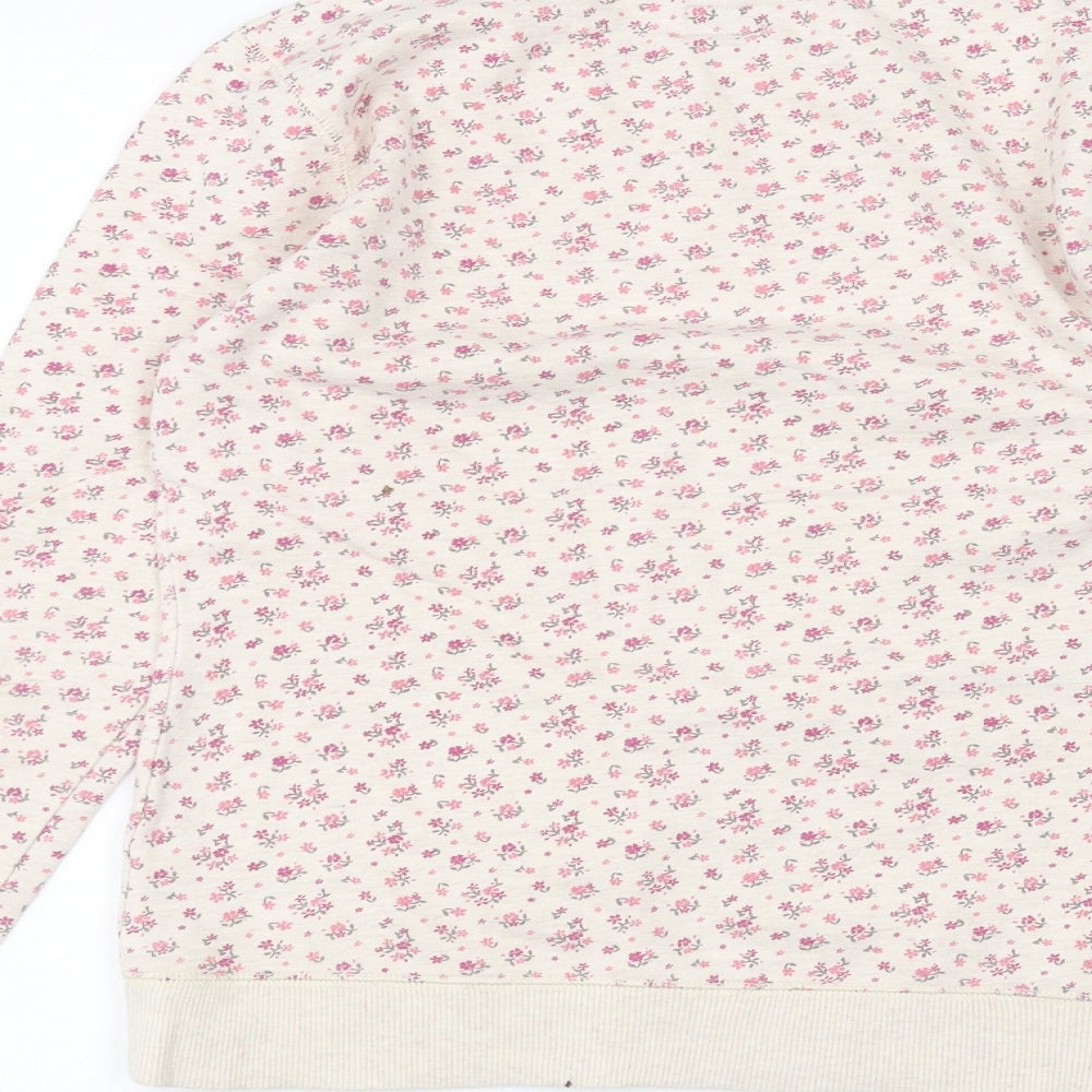 F&F Girls White Floral  Pullover Jumper Size 12-13 Years