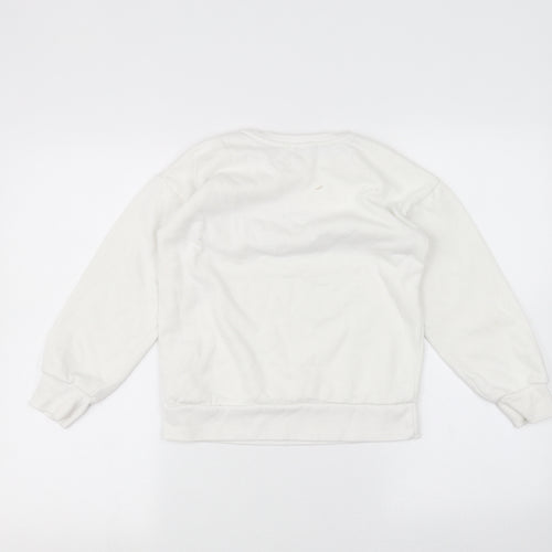 Primark Girls White   Pullover Jumper Size 9-10 Years