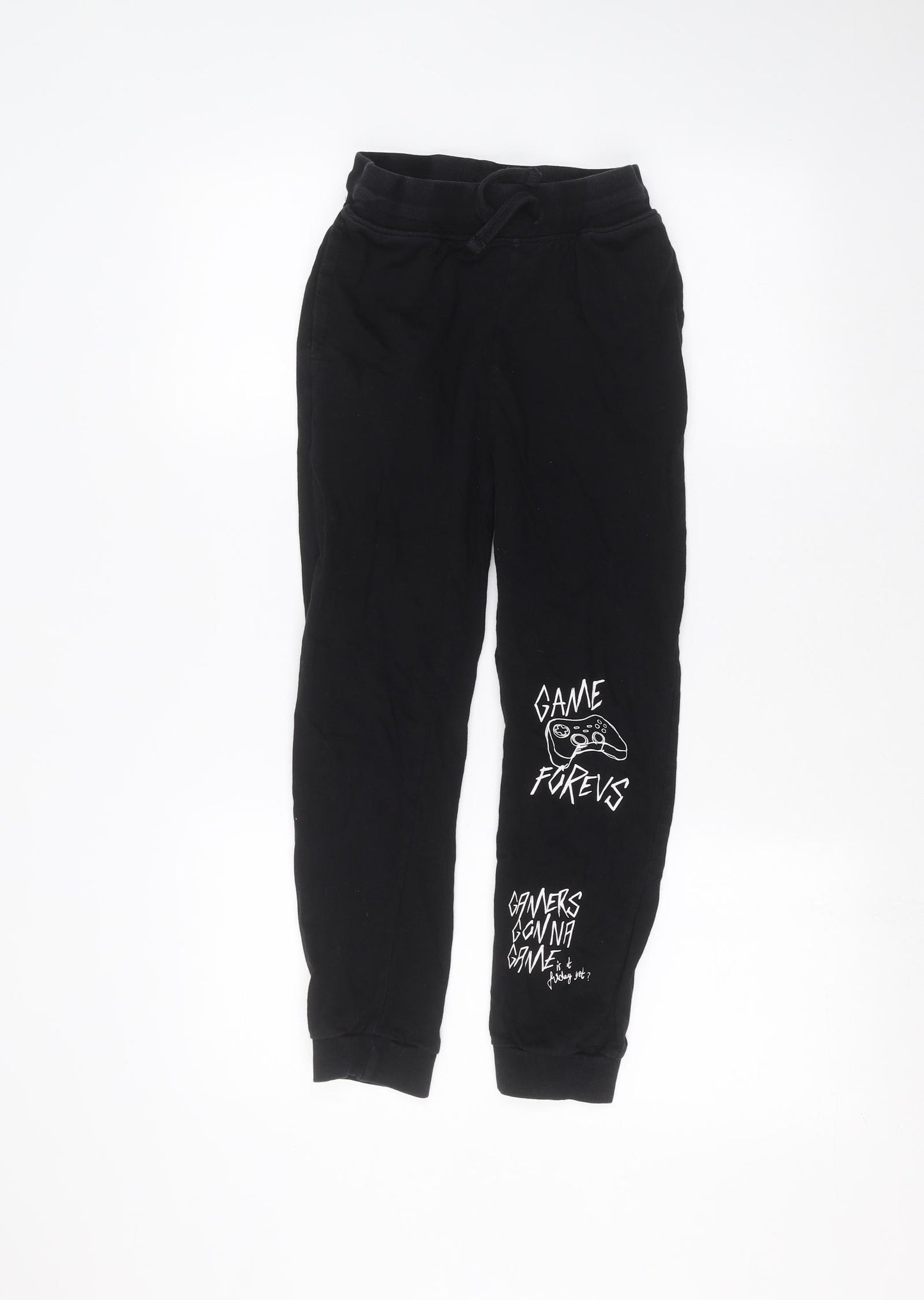 H&M Girls Black   Sweatpants Trousers Size 9-10 Years