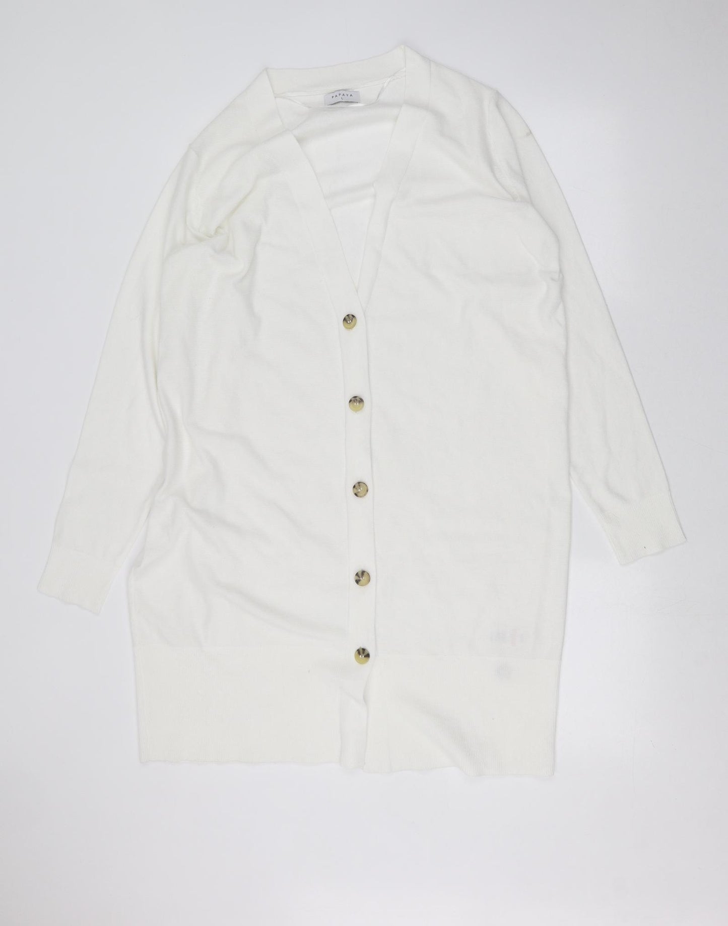 Bershka Womens White   Cardigan Jumper Size L
