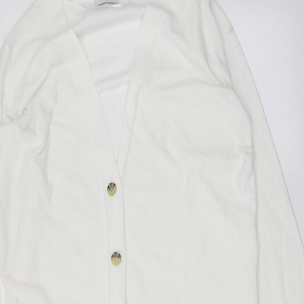 Bershka Womens White   Cardigan Jumper Size L